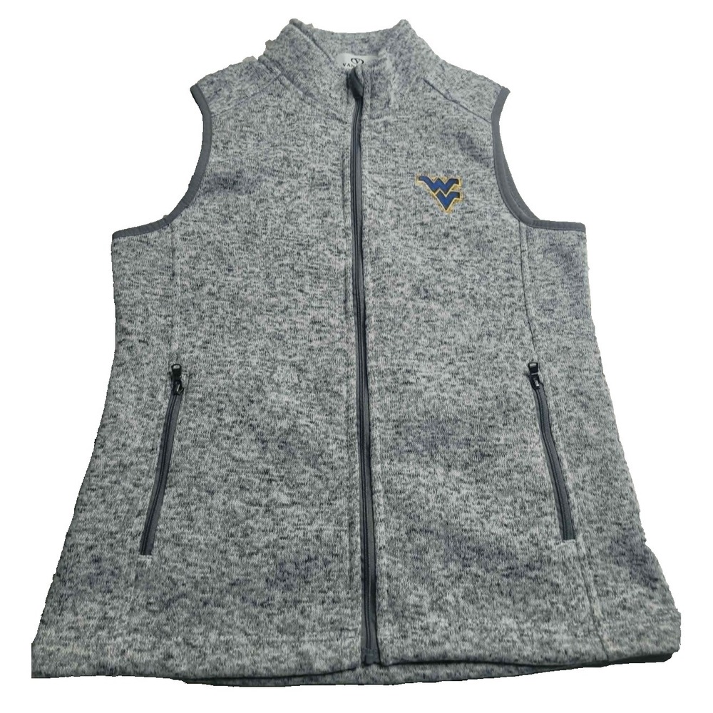 Vantage West‎ Virginia Mountaineers Full Zip Heather Gray Vest Women's Small